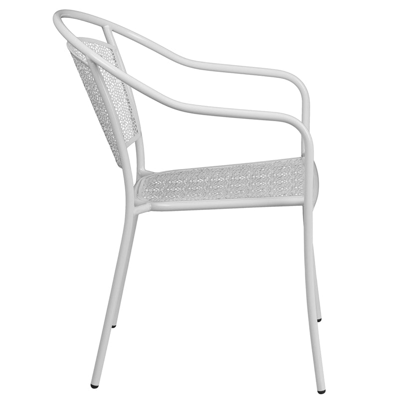 White Round Back Patio Chair CO-3-WH-GG