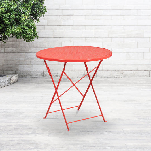 30RD Coral Folding Patio Table CO-4-RED-GG