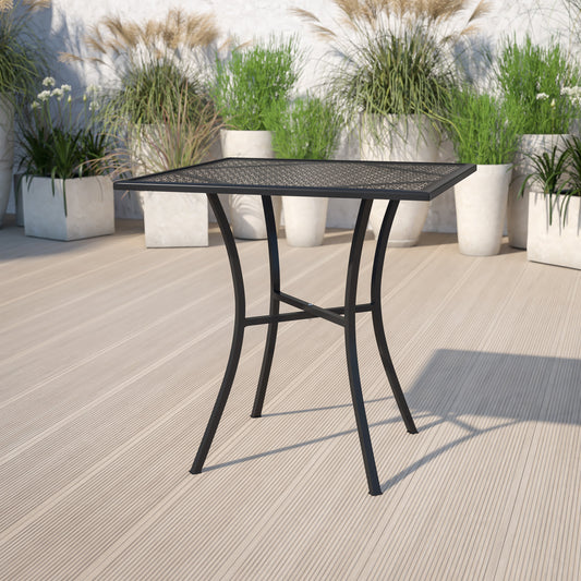 28SQ Black Patio Table CO-5-BK-GG