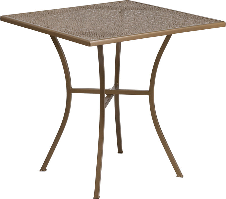 28SQ Gold Patio Table CO-5-GD-GG