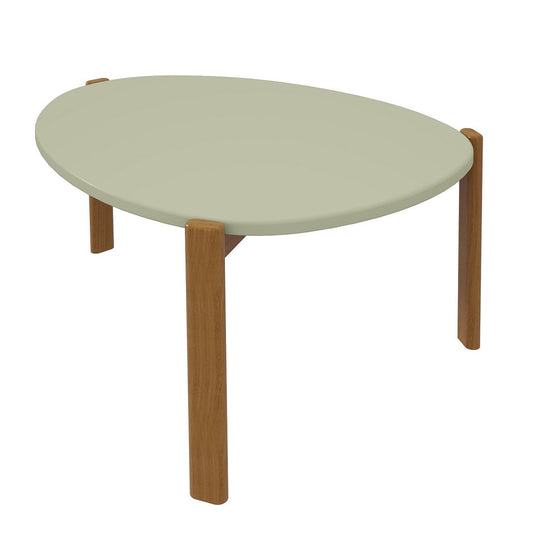 Manhattan Comfort Mid-Century Modern Gales Coffee Table with Solid Wood Legs in Pistachio Green