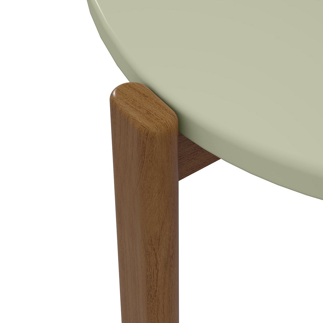 Manhattan Comfort Mid-Century Modern Gales Coffee Table with Solid Wood Legs in Pistachio Green