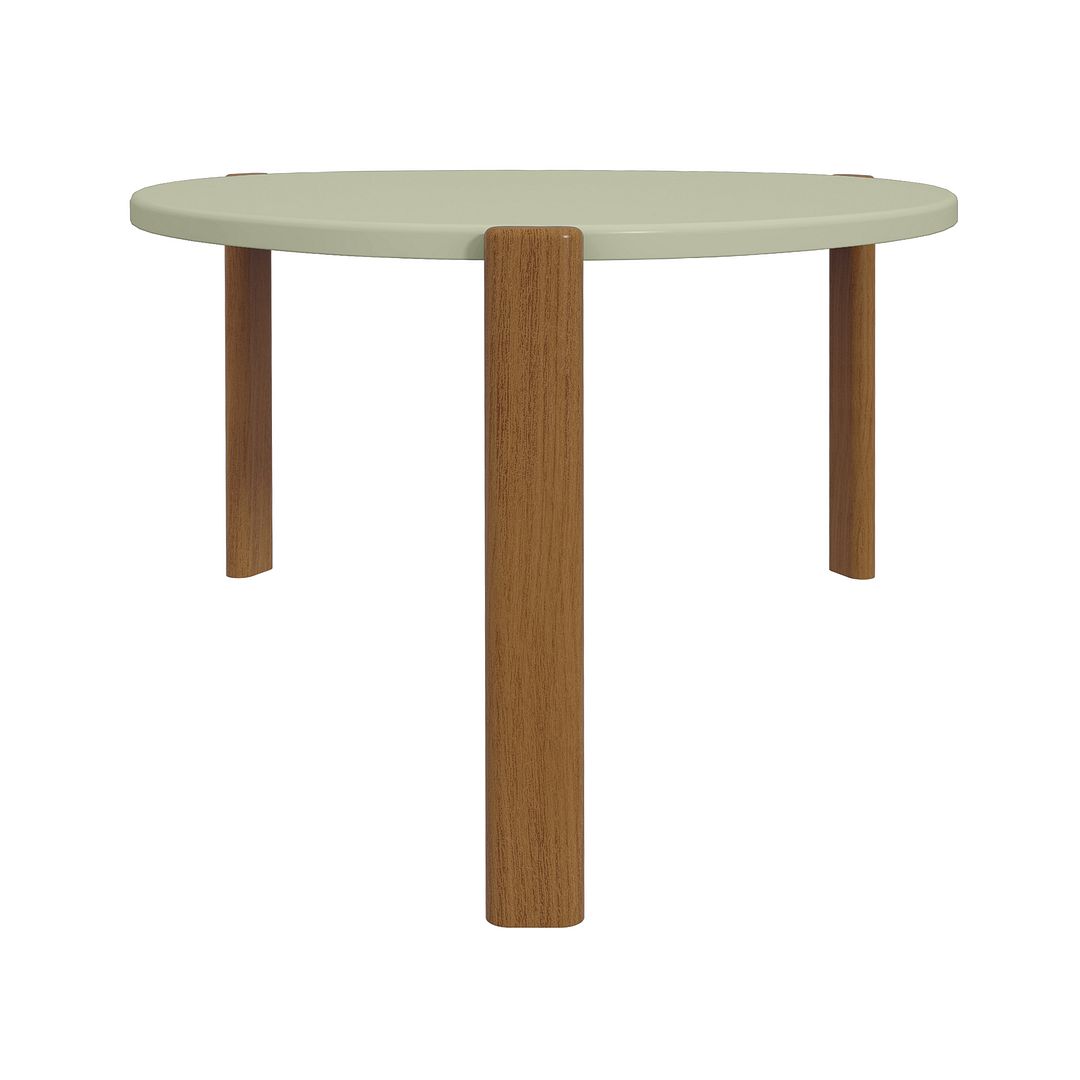 Manhattan Comfort Mid-Century Modern Gales Coffee Table with Solid Wood Legs in Pistachio Green