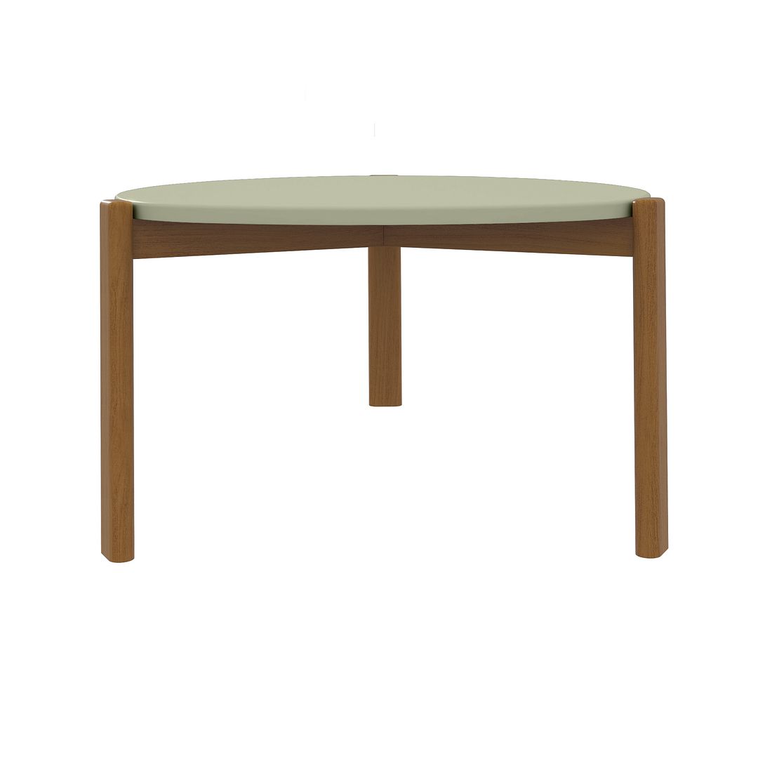 Manhattan Comfort Mid-Century Modern Gales Coffee Table with Solid Wood Legs in Pistachio Green