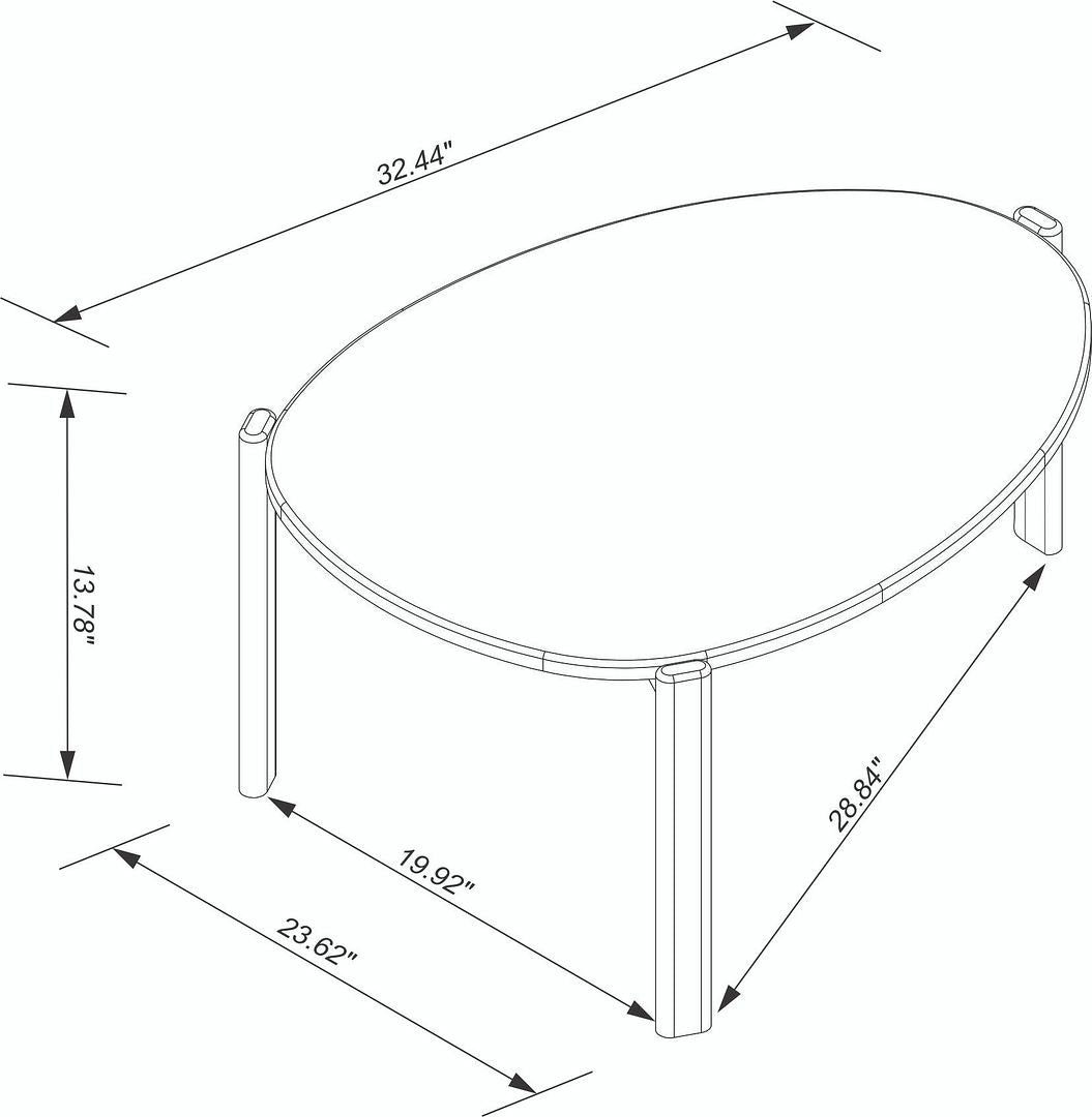 Manhattan Comfort Mid-Century Modern Gales Coffee Table with Solid Wood Legs in Matte White