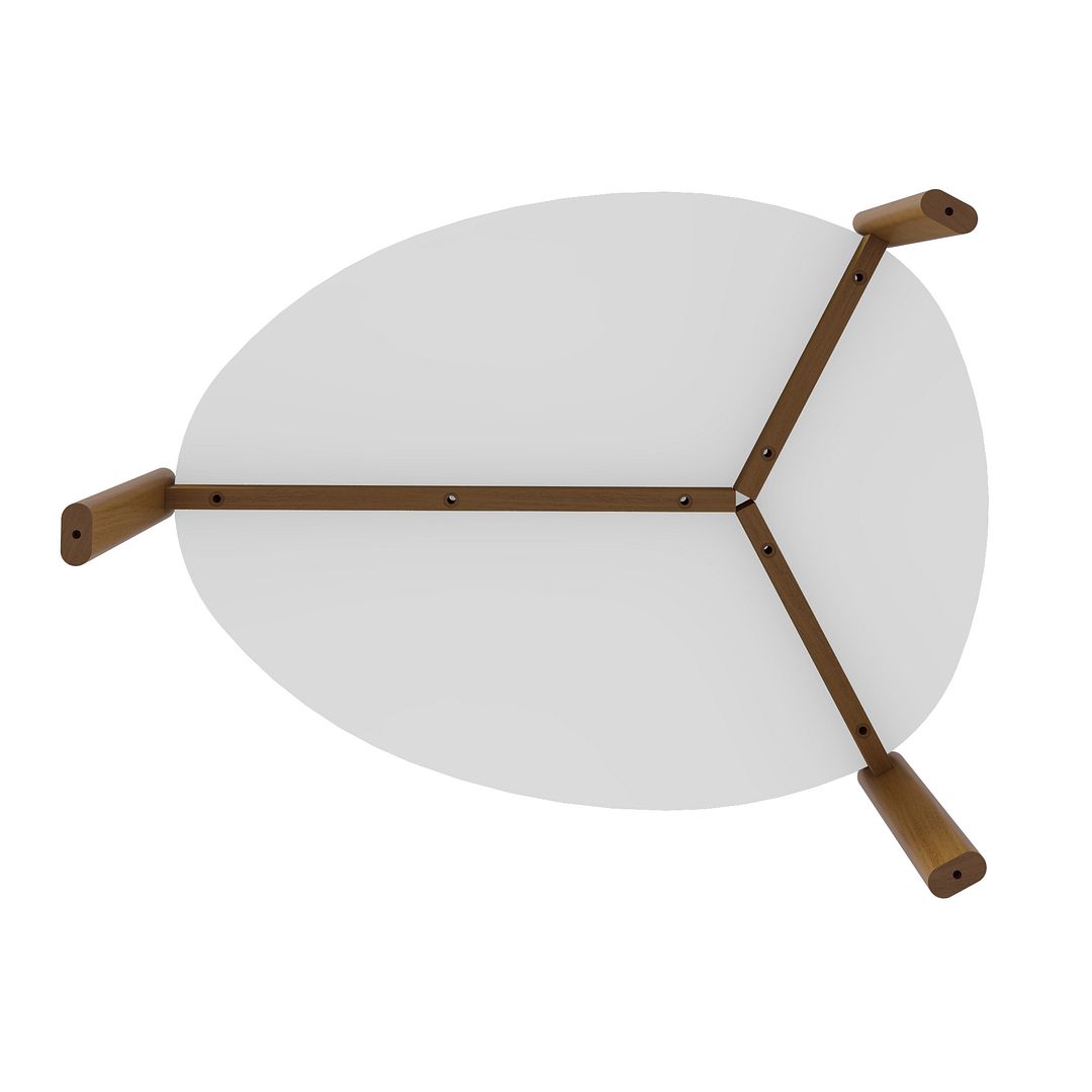 Manhattan Comfort Mid-Century Modern Gales Coffee Table with Solid Wood Legs in Matte White