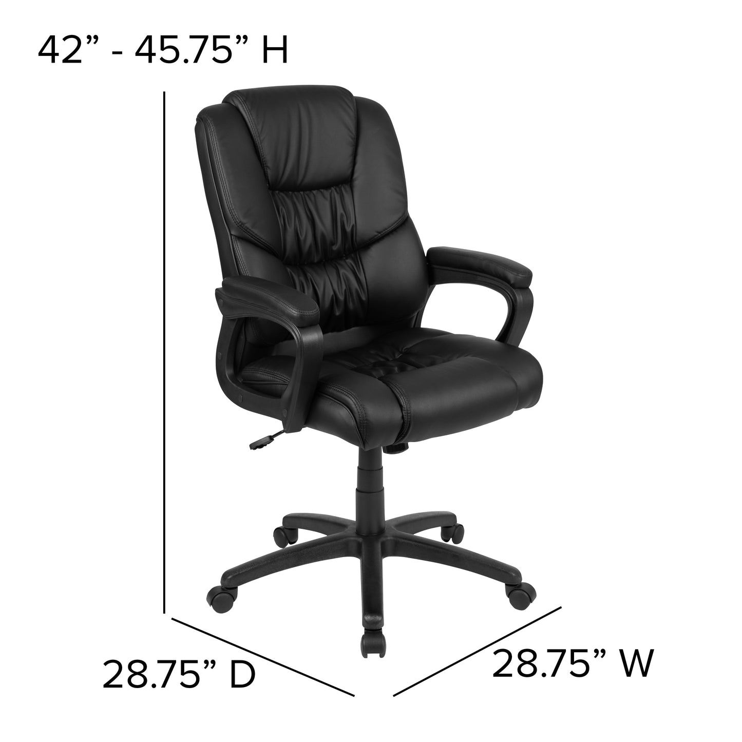 Black Big & Tall Leather Chair CX-1179H-BK-GG