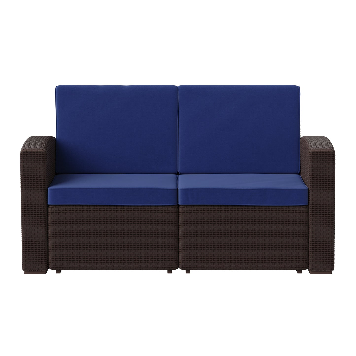 Chocolate/Navy Rattan Loveseat DAD-SF1-2-BNNV-GG