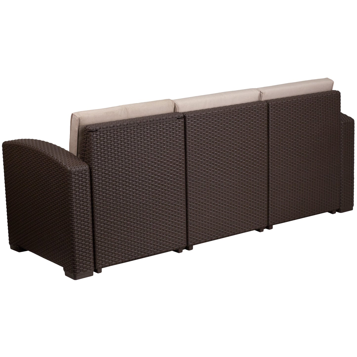 Chocolate Rattan Outdoor Sofa DAD-SF1-3-GG