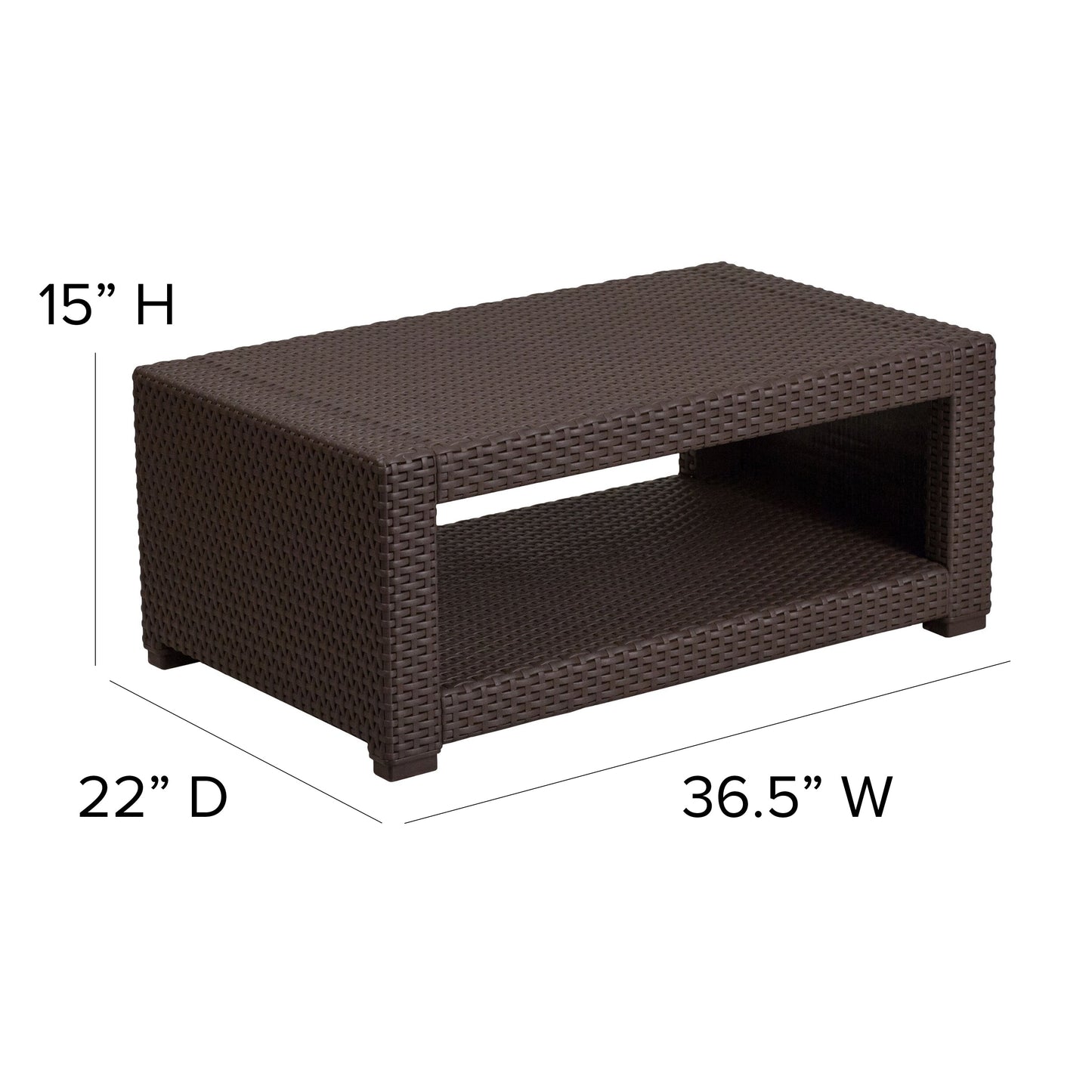 Chocolate Rattan Coffee Table DAD-SF1-R-GG