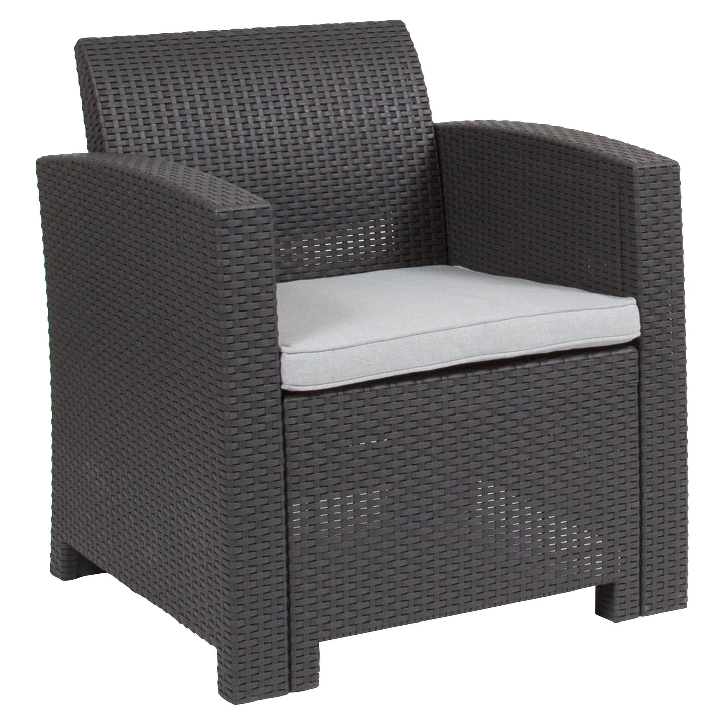 Dark Gray Rattan Outdoor Chair DAD-SF2-1-DKGY-GG