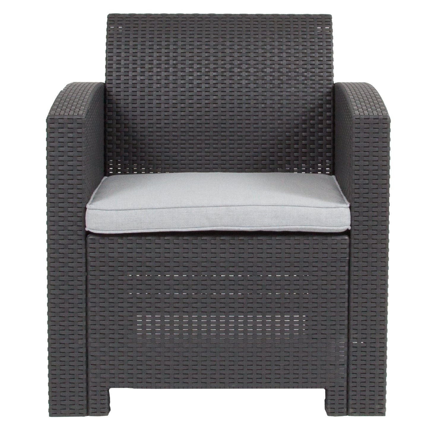 Dark Gray Rattan Outdoor Chair DAD-SF2-1-DKGY-GG