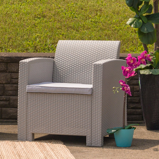 Gray Rattan Outdoor Chair DAD-SF2-1-GG