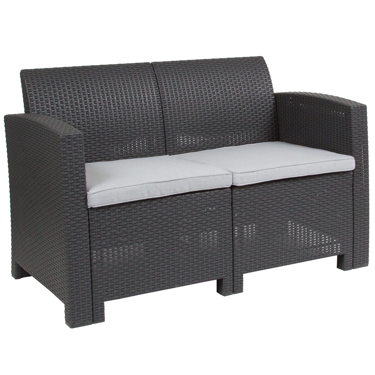 Dark Gray Rattan Loveseat DAD-SF2-2-DKGY-GG