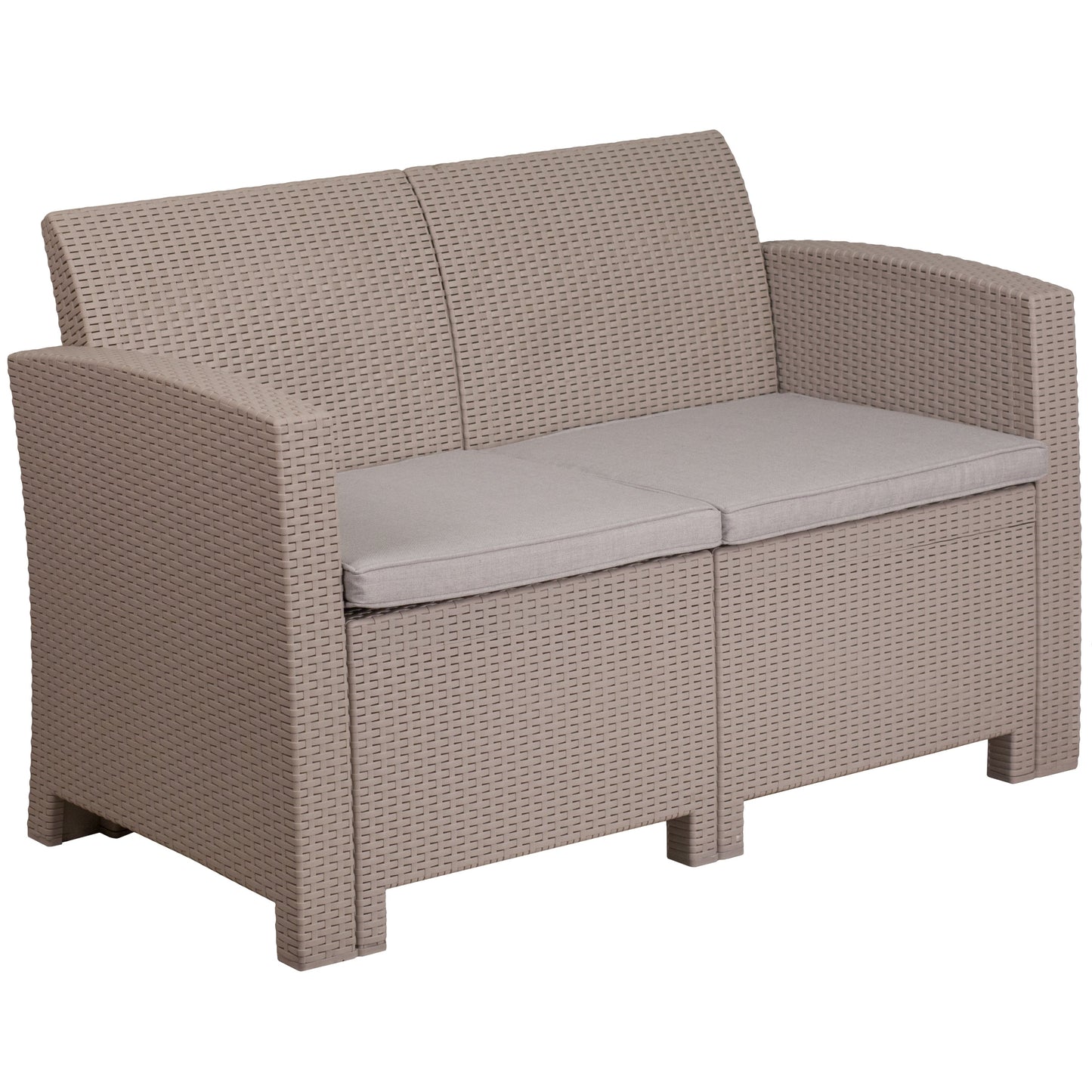 Light Gray Rattan Loveseat DAD-SF2-2-GG