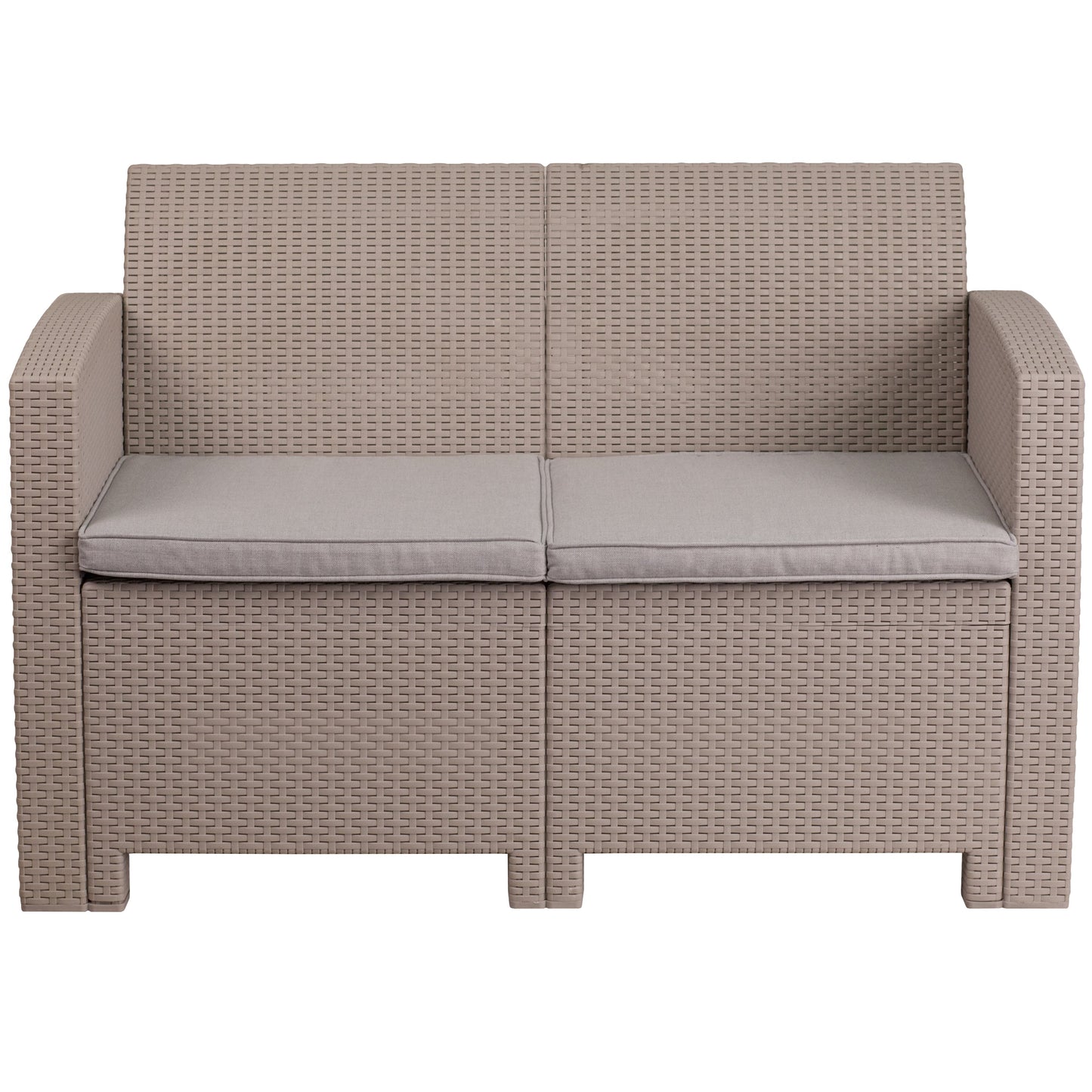 Light Gray Rattan Loveseat DAD-SF2-2-GG