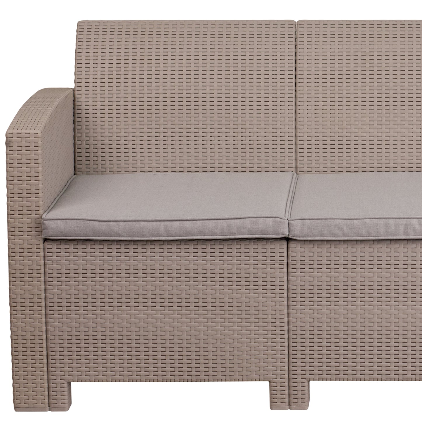 Light Gray Rattan Outdoor Sofa DAD-SF2-3-GG