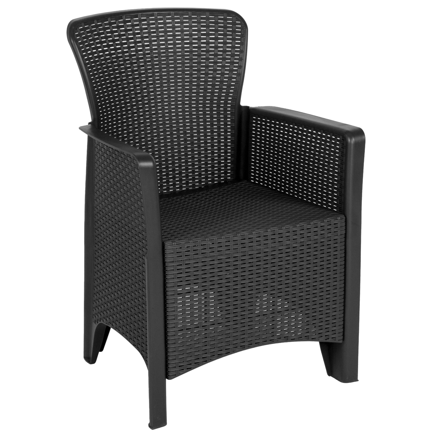 Gray Rattan Chair/Table Set DAD-SF3-2P-SET-GG