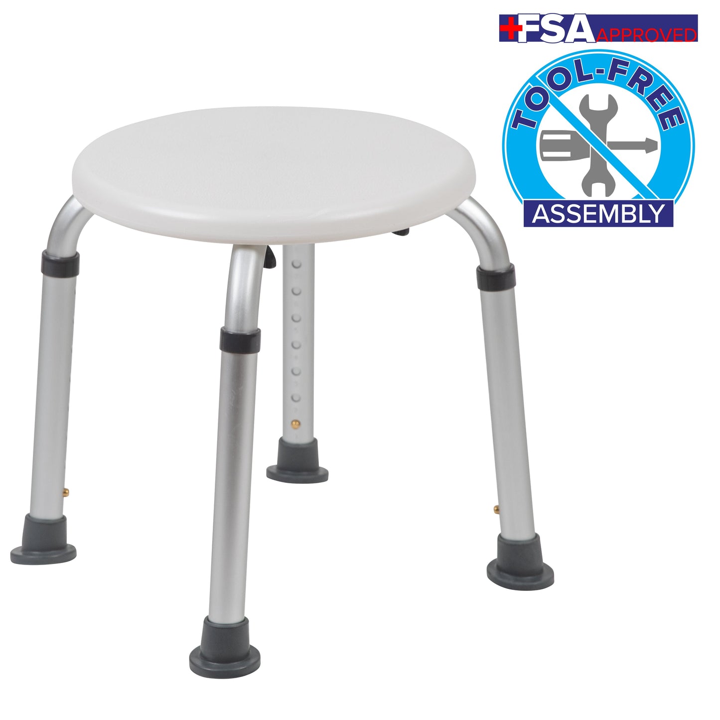 White Bath & Shower Stool DC-HY3400L-WH-GG