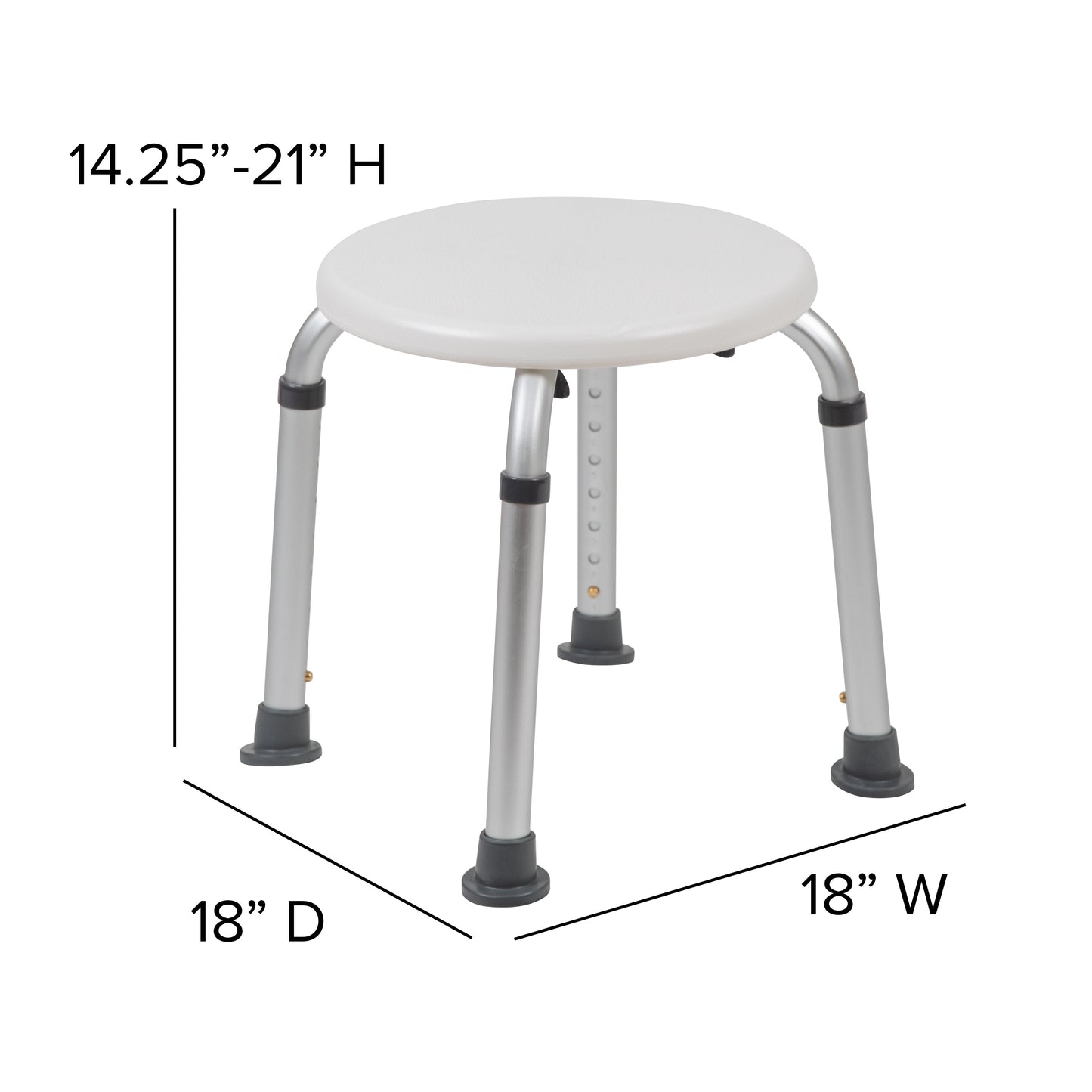 White Bath & Shower Stool DC-HY3400L-WH-GG