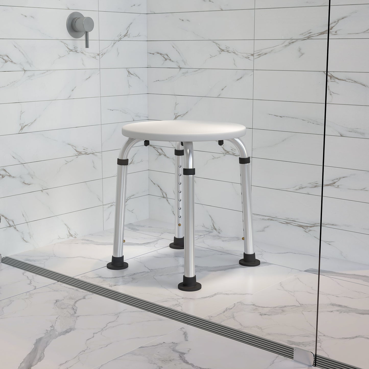 White Bath & Shower Stool DC-HY3400L-WH-GG