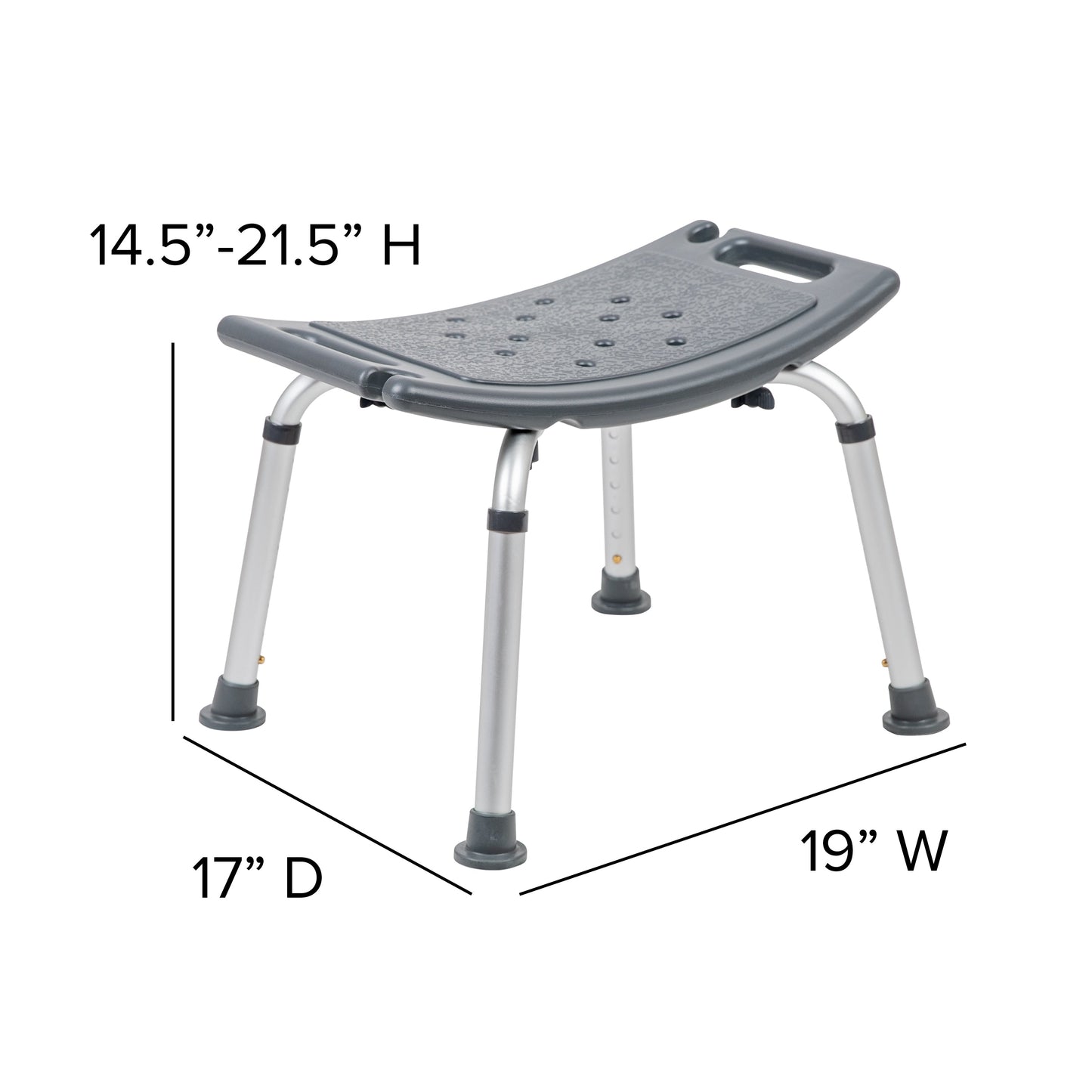 Gray Bath & Shower Chair DC-HY3410L-GRY-GG