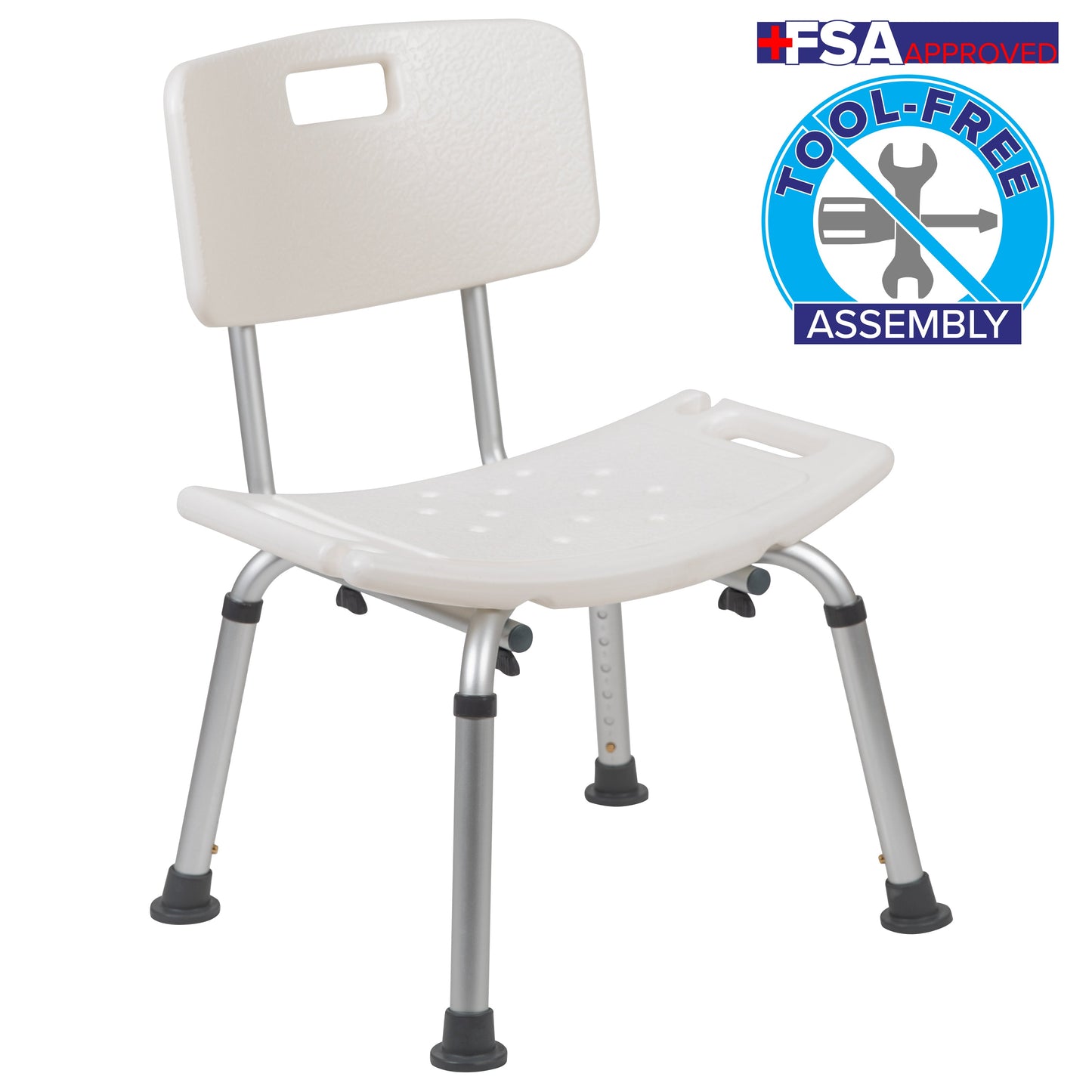 White Bath & Shower Chair DC-HY3500L-WH-GG