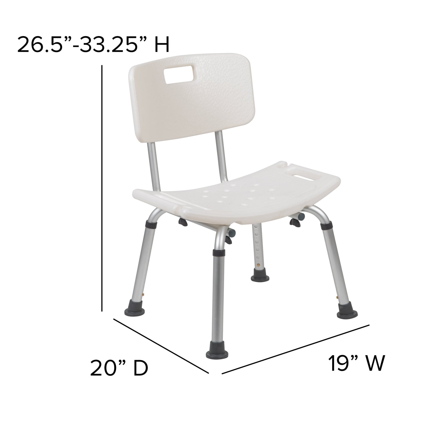 White Bath & Shower Chair DC-HY3500L-WH-GG