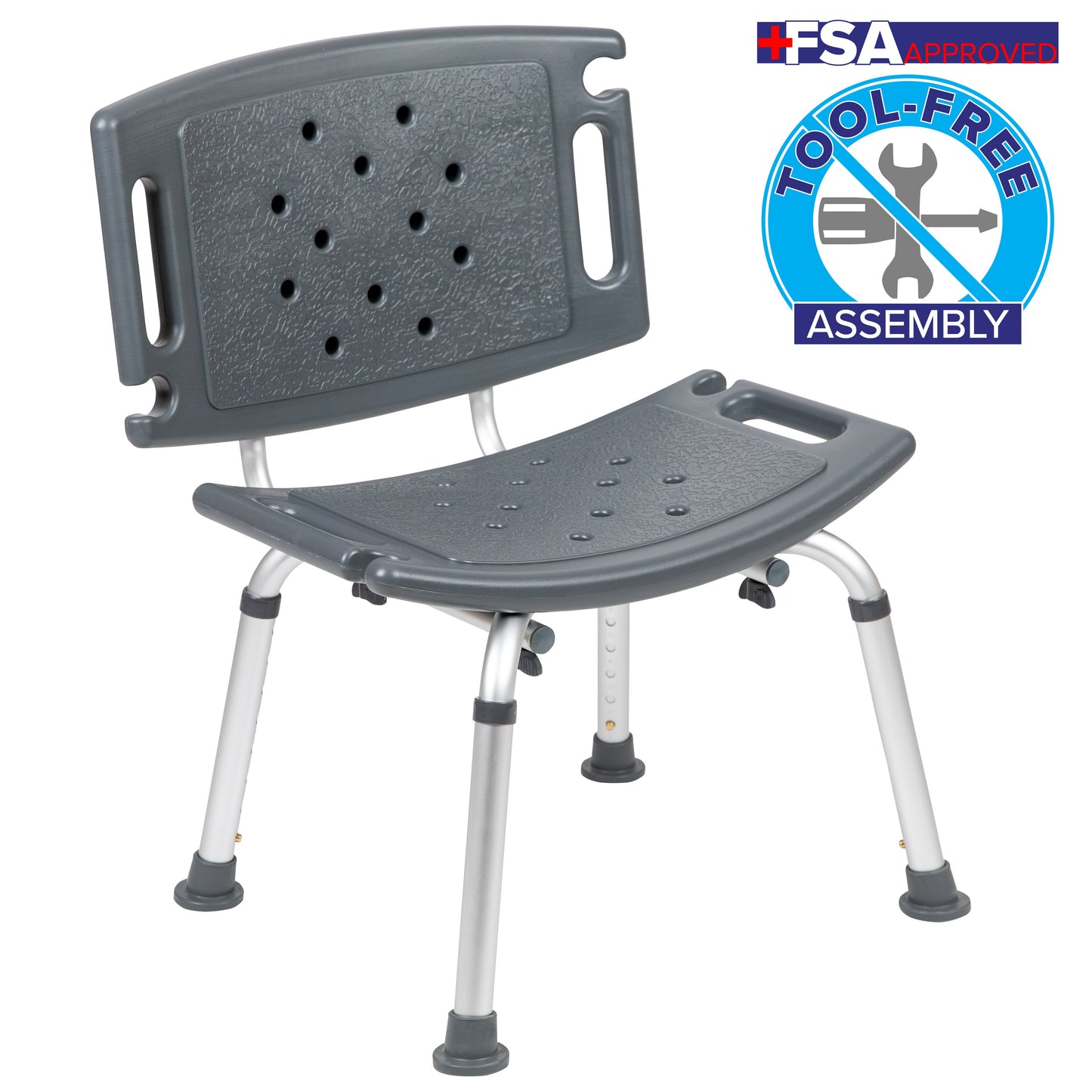 Gray Bath & Shower Chair DC-HY3501L-GRY-GG