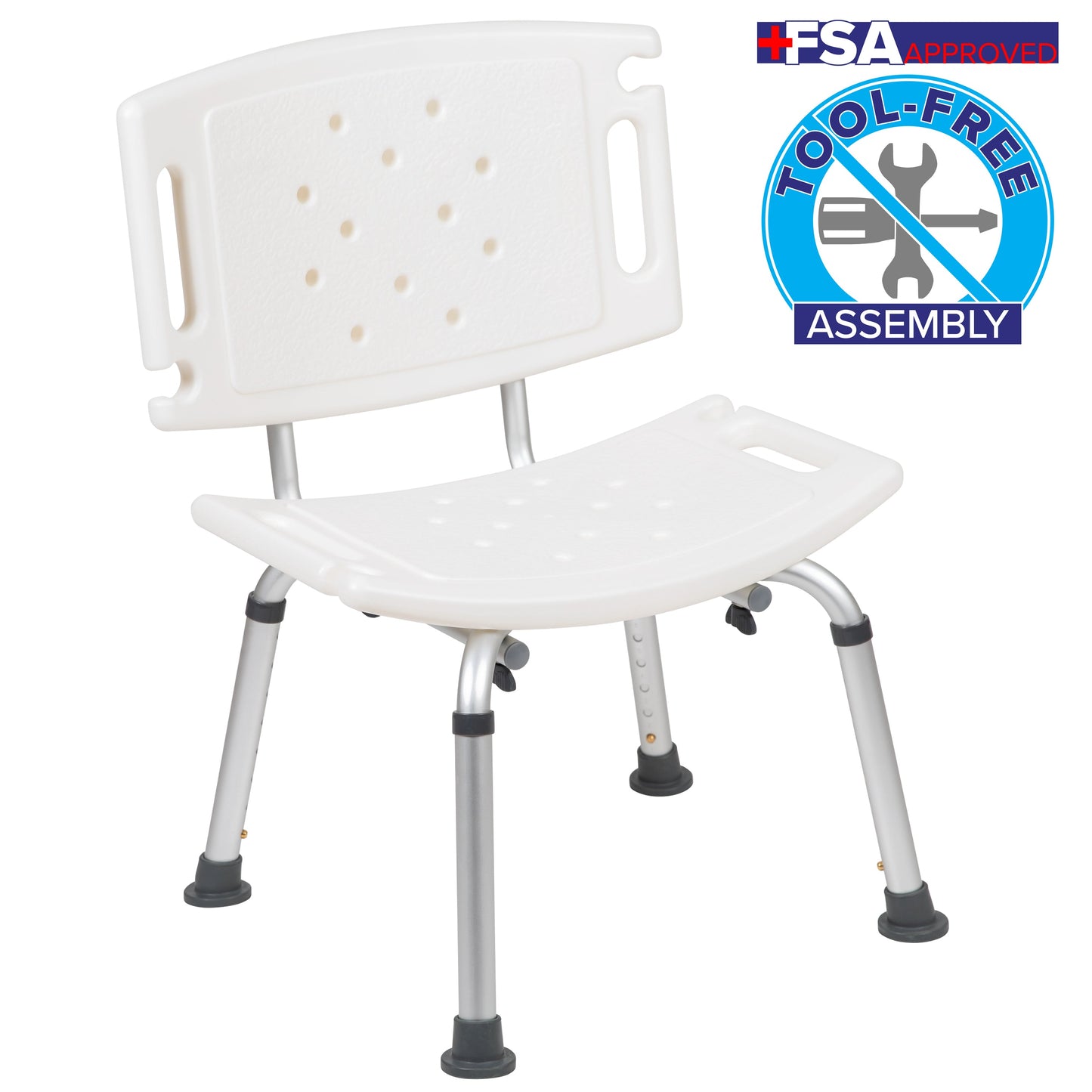 White Bath & Shower Chair DC-HY3501L-WH-GG