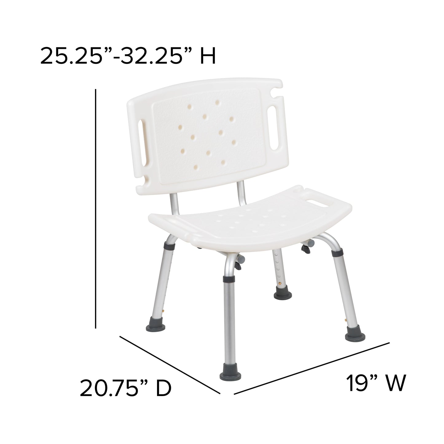 White Bath & Shower Chair DC-HY3501L-WH-GG