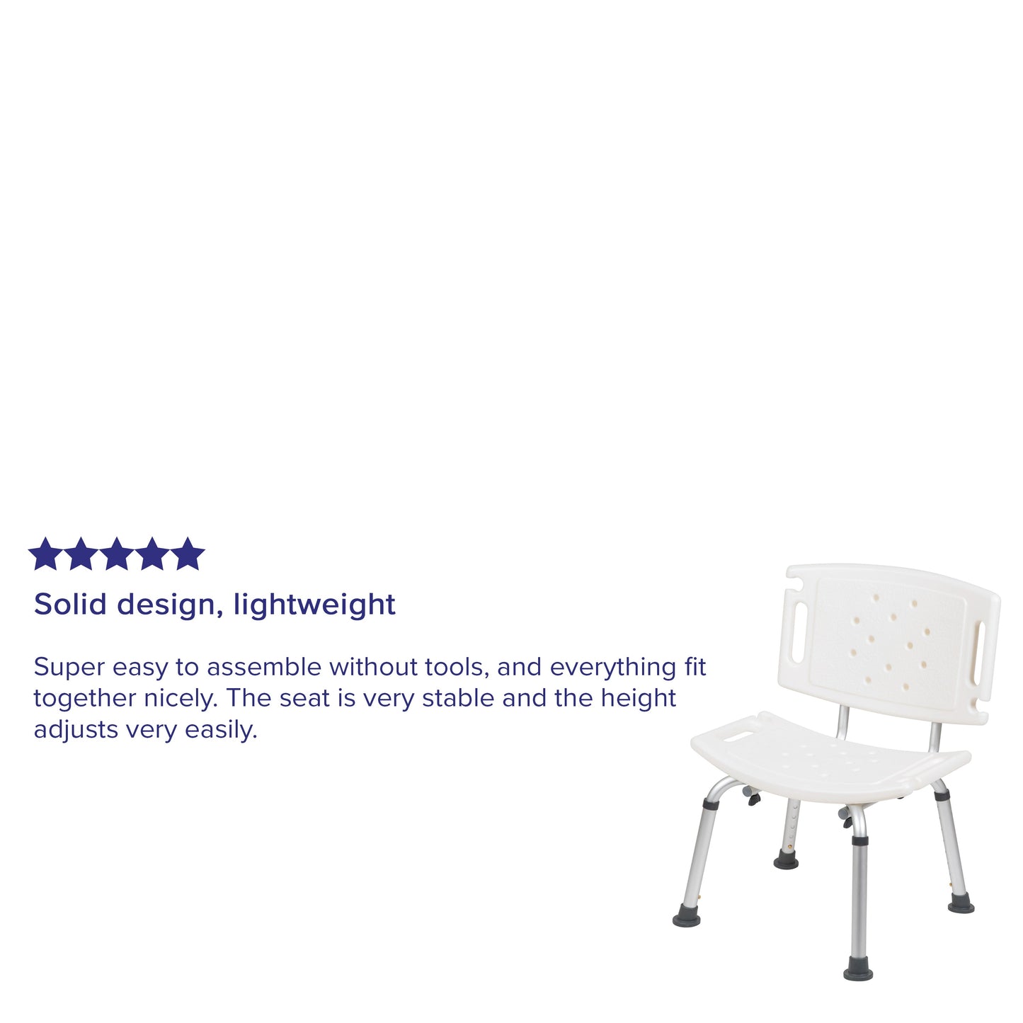 White Bath & Shower Chair DC-HY3501L-WH-GG