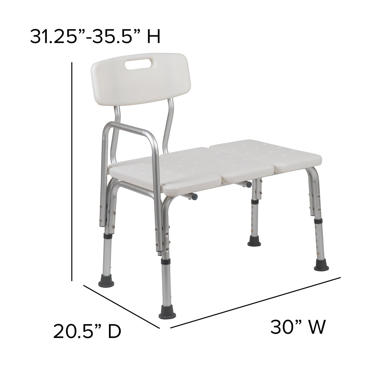 White Bath Transfer Bench DC-HY3510L-WH-GG