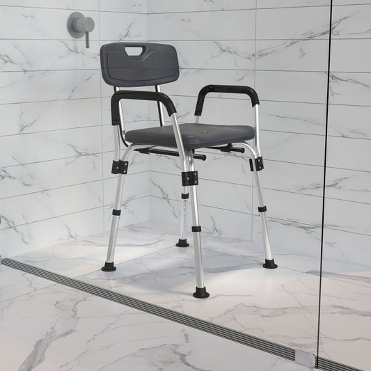 Gray Adjustable Bath Chair DC-HY3520L-GRY-GG