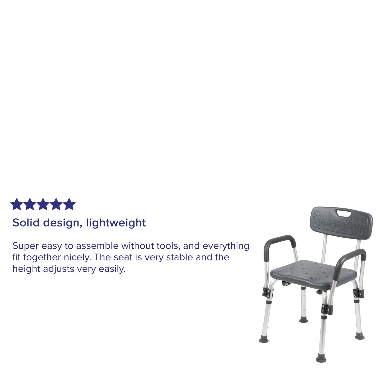 Gray Adjustable Bath Chair DC-HY3520L-GRY-GG