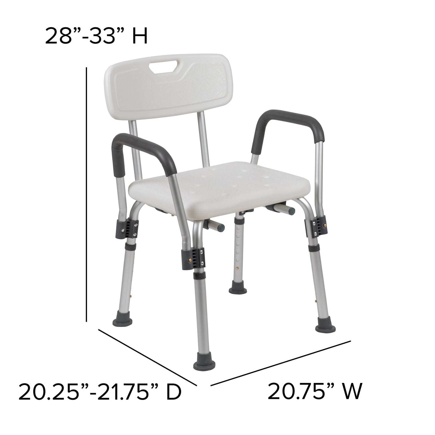 White Adjustable Bath Chair DC-HY3520L-WH-GG