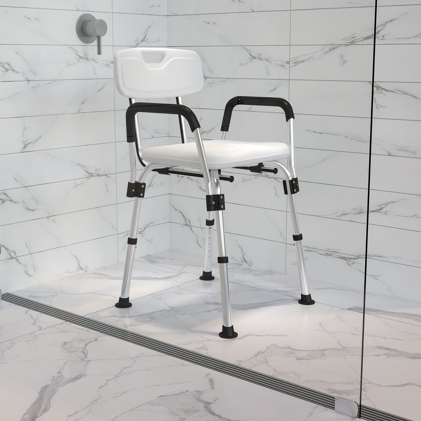 White Adjustable Bath Chair DC-HY3520L-WH-GG