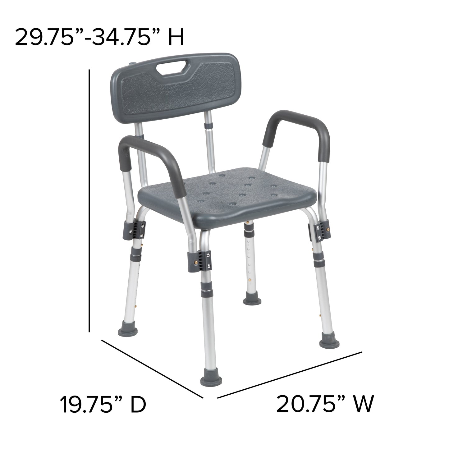 Gray Quick Release Bath Chair DC-HY3523L-GRY-GG