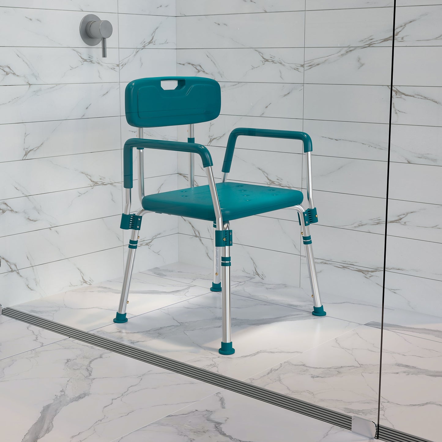 Teal Quick Release Bath Chair DC-HY3523L-TL-GG