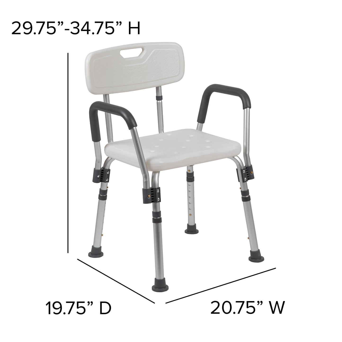 White Quick Release Bath Chair DC-HY3523L-WH-GG