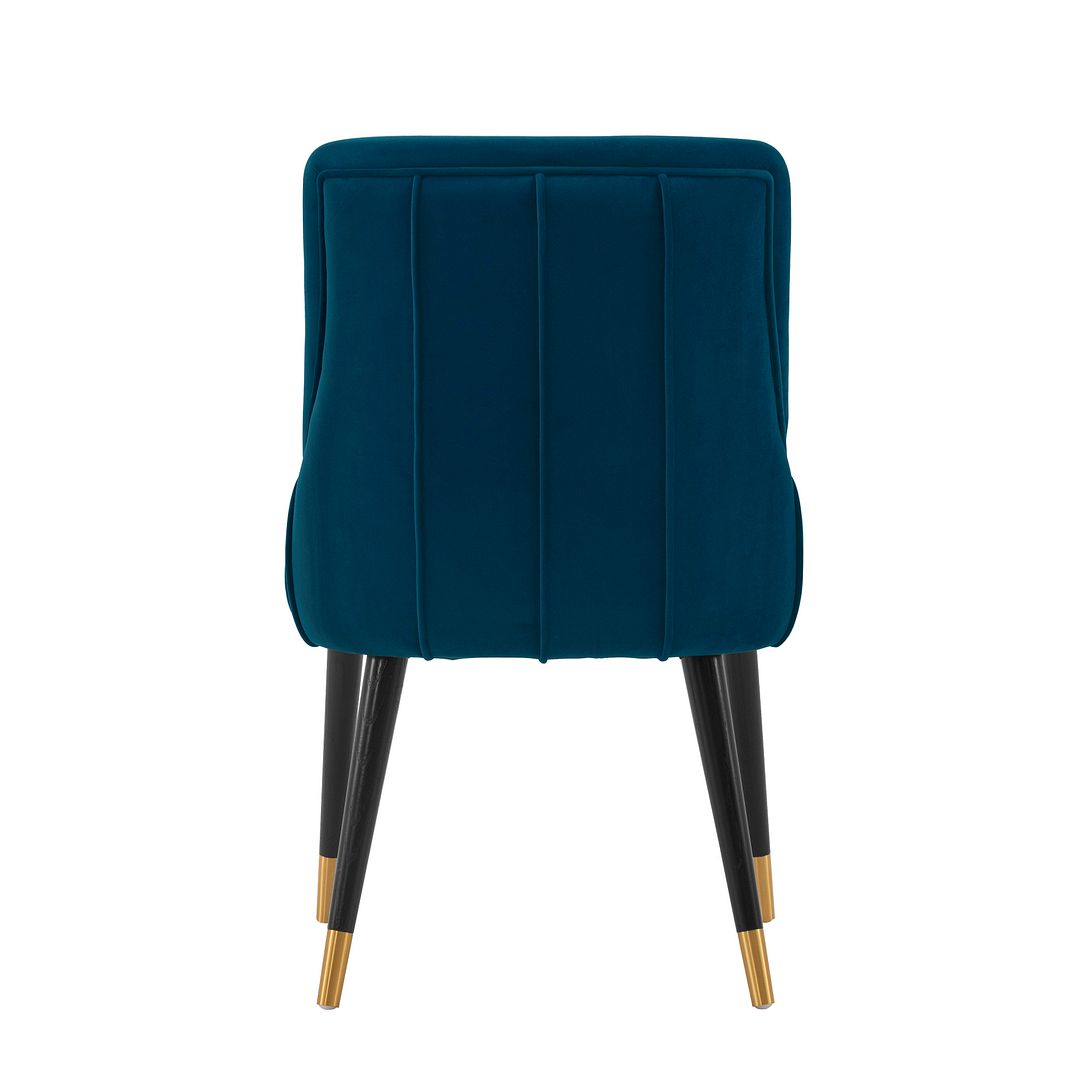 Manhattan Comfort Modern Eda Velvet Dining Chair in Midnight Blue