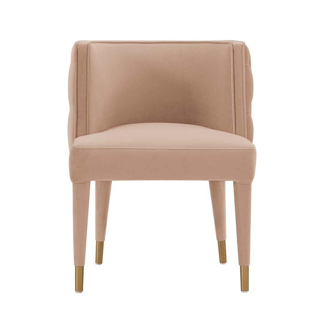 Manhattan Comfort Modern Maya Tufted Velvet Dining Chair in Nude