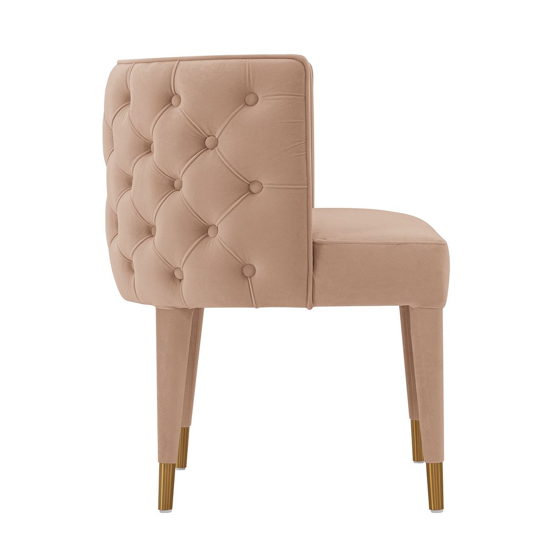 Manhattan Comfort Modern Maya Tufted Velvet Dining Chair in Nude