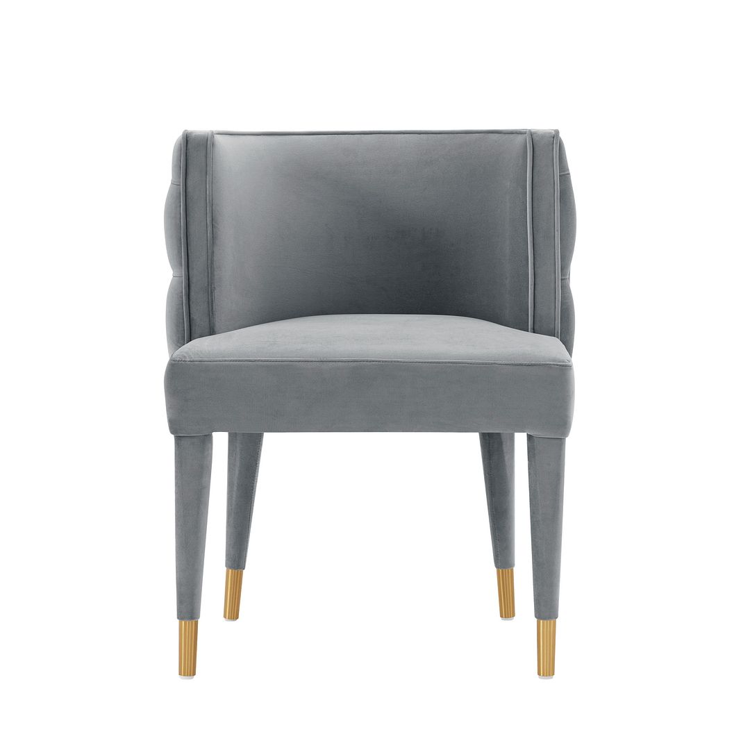 Manhattan Comfort Modern Maya Tufted Velvet Dining Chair in Grey