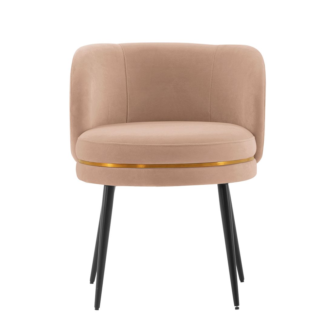 Manhattan Comfort Modern Kaya Pleated Velvet Dining Chair in Nude