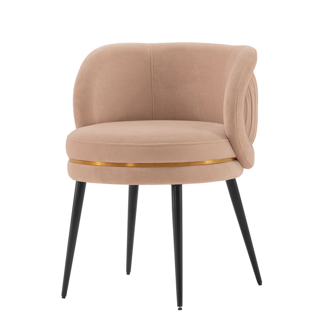 Manhattan Comfort Modern Kaya Pleated Velvet Dining Chair in Nude