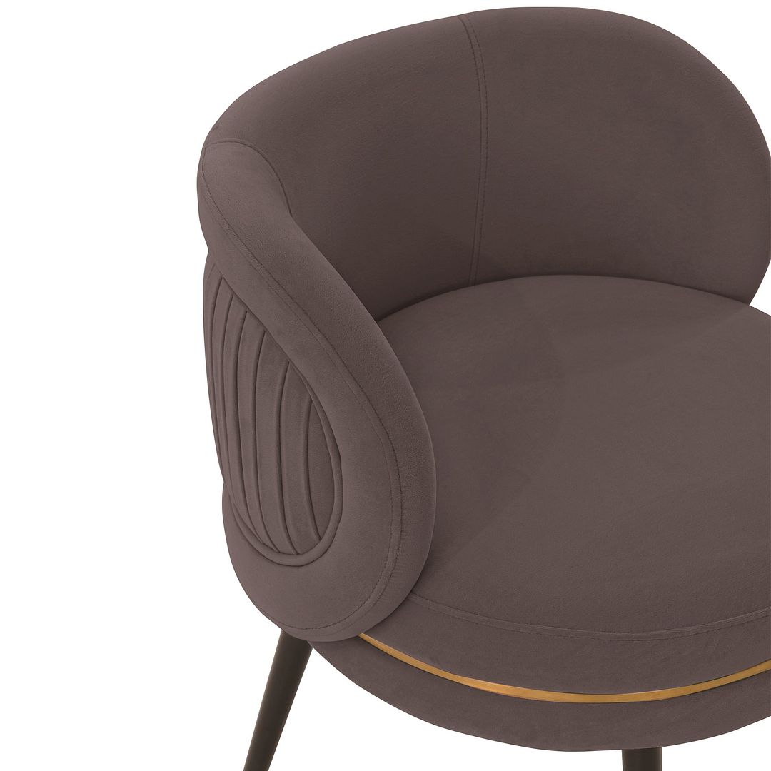 Manhattan Comfort Modern Kaya Pleated Velvet Dining Chair in Grey