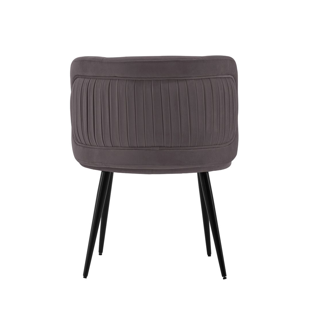 Manhattan Comfort Modern Kaya Pleated Velvet Dining Chair in Grey