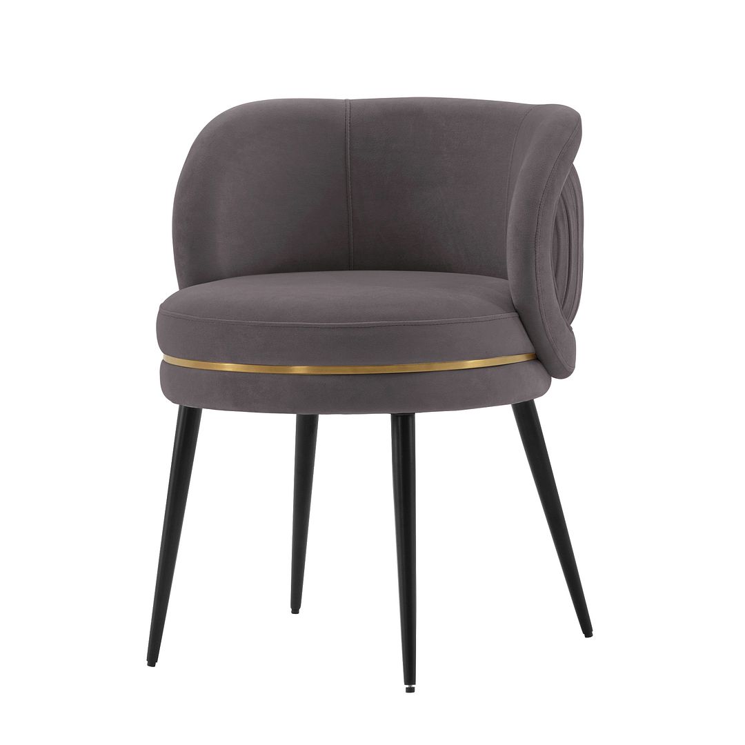 Manhattan Comfort Modern Kaya Pleated Velvet Dining Chair in Grey