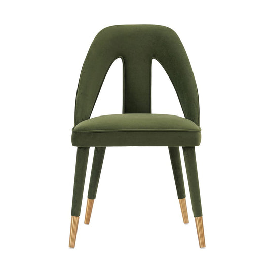 Manhattan Comfort Modern Neda Velvet  Dining Chair in Olive Green